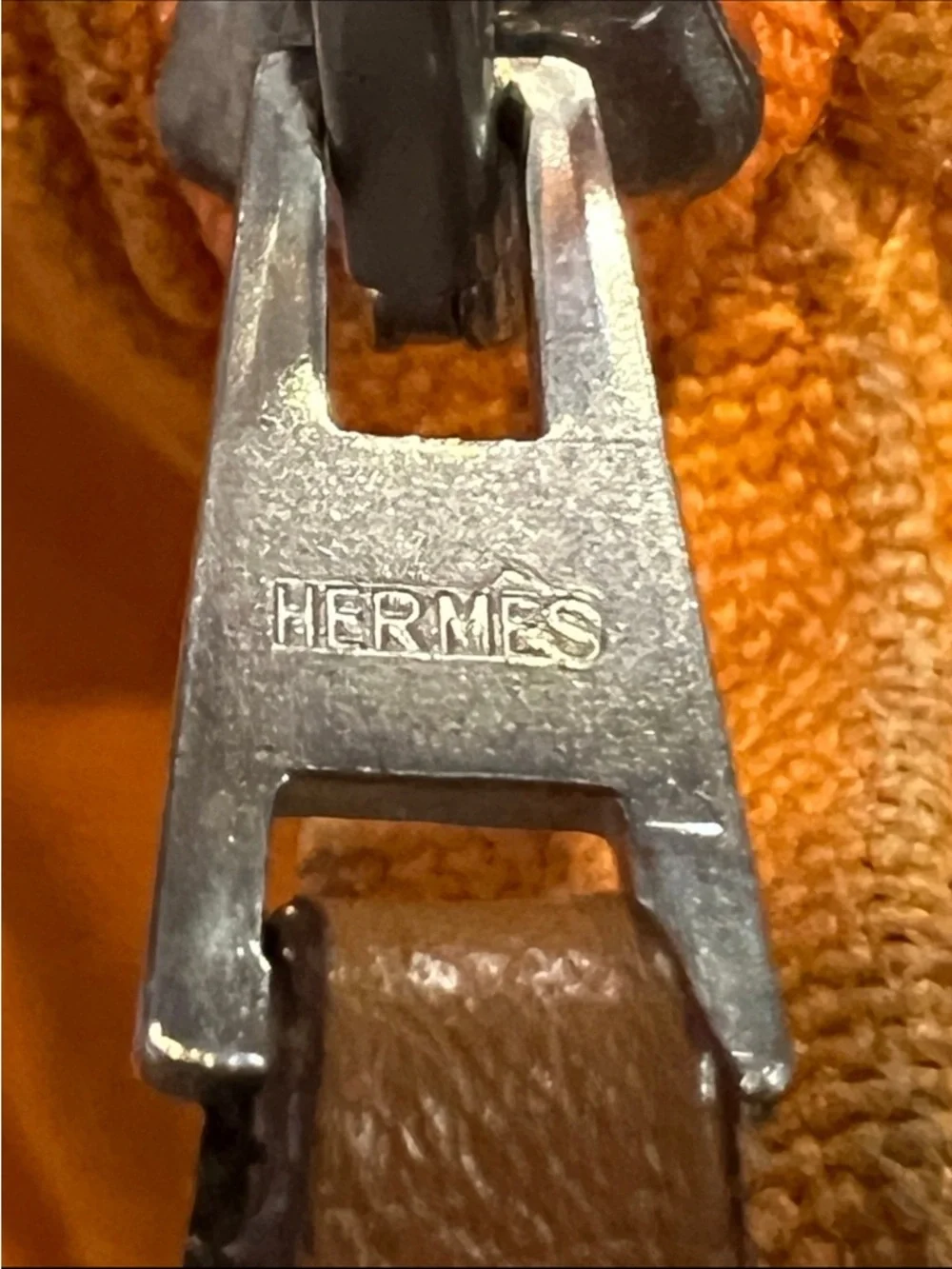 Hermès Bolide Orange Cotton & Leather Pouch - Authentic - Picture 4 of 10